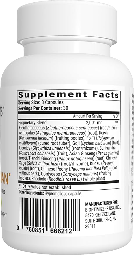 BIOptimizers Stress Guardian – Stress Relief Capsule – Rest Support Management - 90 Capsules