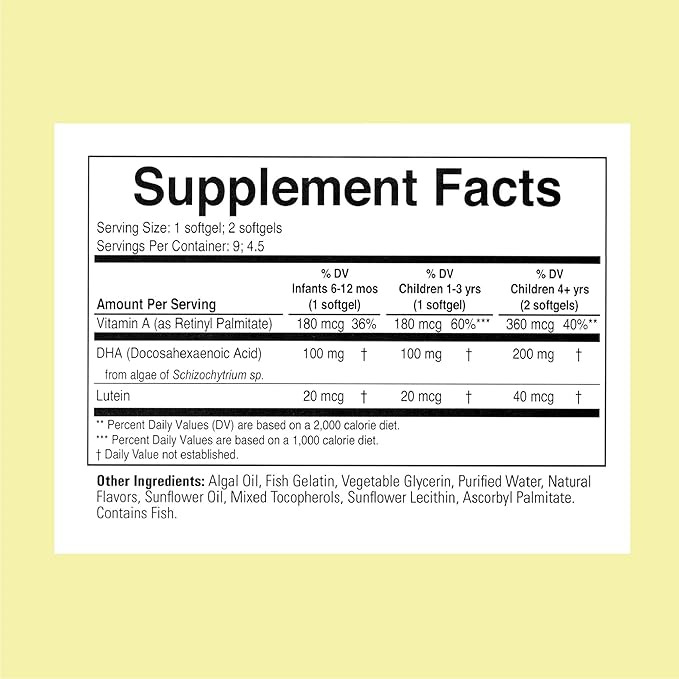 ChildLife Essentials Algae DHA for Kids - Omega 3 Supplement & Fish Oil Alternative - Algae Oil for Toddlers & Children - Natural Berry Flavor, 60 Chewable Softgels