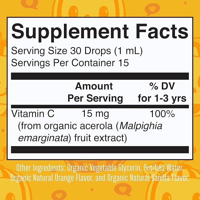 MaryRuth Organics Toddler Vitamin C Drops | USDA Organic Vitamin C Liquid Drops for Toddler | Ages 1-3 Years | Vitamin for Immune Support & Overall Health | Vegan | Non-GMO | 30 Servings