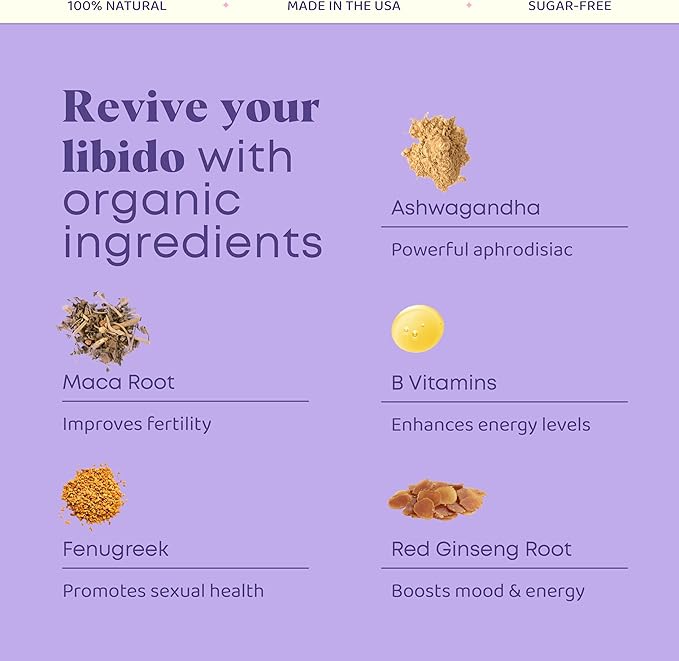 JoySpring Herbal Libido Support for Women – Horny Goat Weed and Ashwagandha Liquid Drops – Maca Root, Fenugreek, and Red Ginseng for Wellness and Vitality