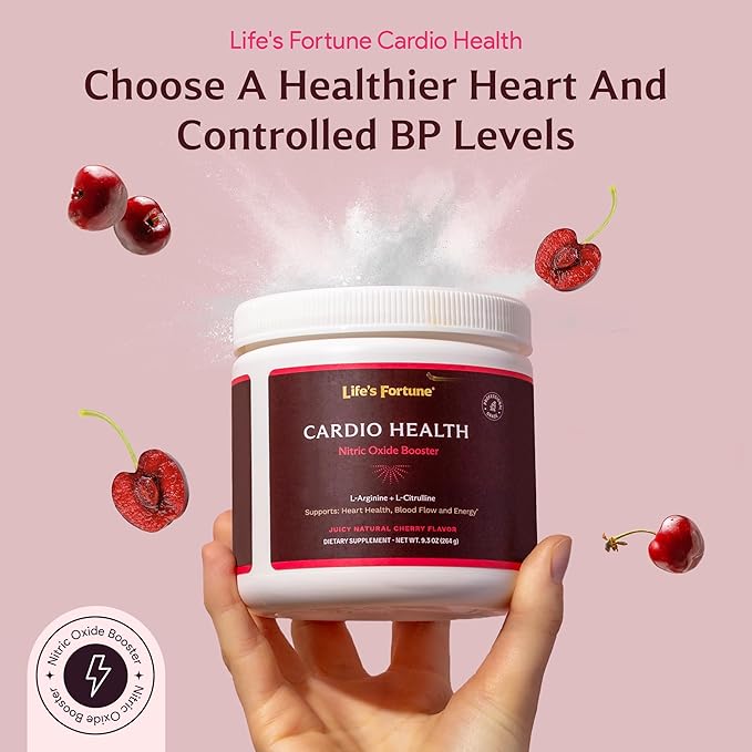 Life's Fortune L Arginine L Citrulline Supplement Powder - High Potency Nitric Oxide Supplement Booster with Natural Cherry Flavor (20 Servings (Pack of 1)