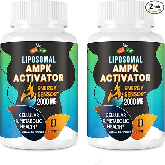 AMPK Activator Supplement 2000mg- Liposomal Technology - High Absorption Berberine, DIM, Resveratrol, Quercetin, Milk Thistle, Cinnamon- 120 Softgels for Energy & Cellular Support