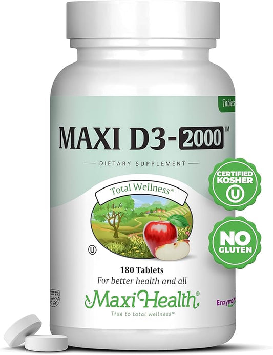 Kosher Vitamin D3 2000IU - Highly Absorbable Vitamin D Supplements for Healthy Immune Response, Calcium Absorption, Teeth & Bone Health - VIT D3 Vitamin 2000 IU - Vitamin D 3 - VIT D 3-90 Tablets
