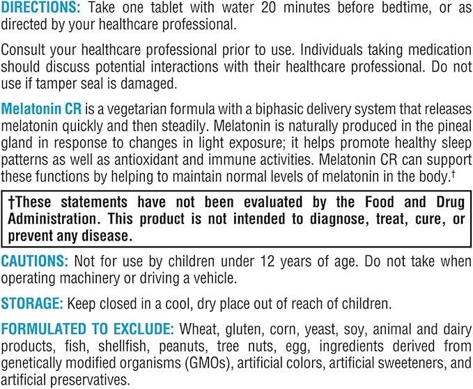 XYMOGEN Melatonin CR - Time Release Melatonin 5mg Supplement with Vitamin B6 - Nighttime + Immune Support - Biphasic Delivery Releases Quickly Then Steadily (90 Extended Release Tablets)
