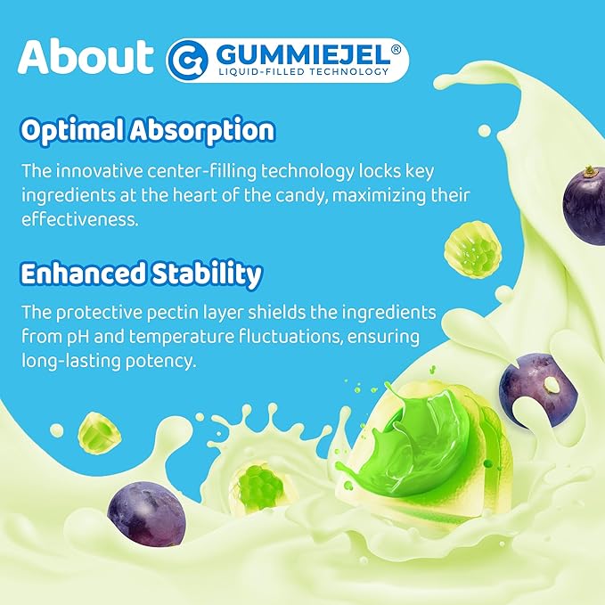 Sugar Free Kids Calcium Gummies with Prebiotics (FOS) 500mg, High Absorption Vegan Algae Calcium for Bone Growth, Kids Vitamin Gummies for Healthy Development with D3 K2, Grape Flavor, Non-GMO, 60 Cts