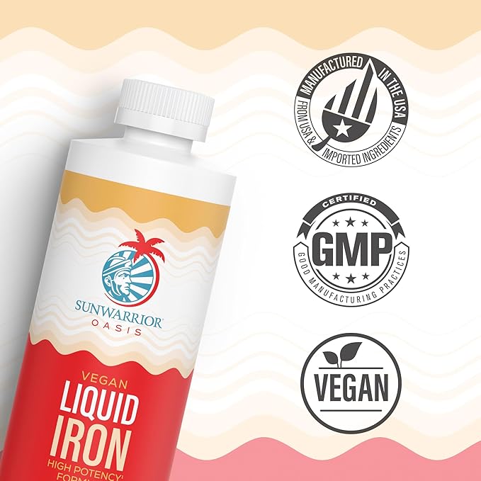 Iron Supplement for Women Vegan Liquid Iron Fast Absorbing Immune Support & Women’s Health Ferrous Bisglycinate Chelate Healthy Blood & Red Cells Stomach-Friendly High Potency 15.2 fl oz Mixed Berry