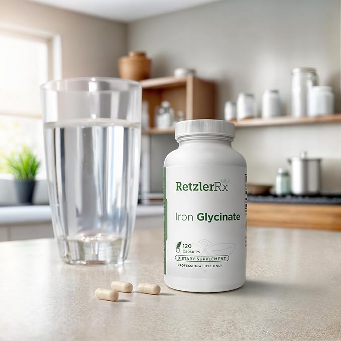 Iron Glycinate 29mg - Gentle, Highly Absorbable Iron Supplement - 120 VCaps with Pharmaceutical Grade Formula - Supports Healthy Ferritin & Hemoglobin Levels