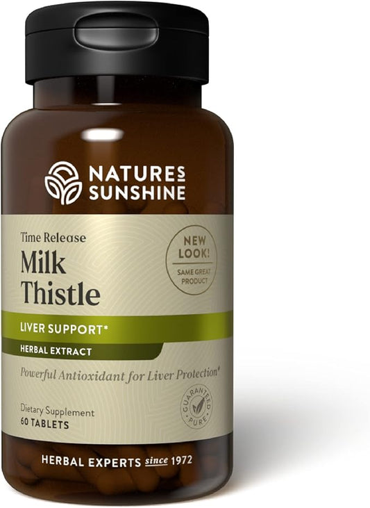 Nature's Sunshine Milk Thistle, 60 Time-Release Tablets | Supports The Digestive System, Protects The Liver, and Acts as a Powerful Antioxidant