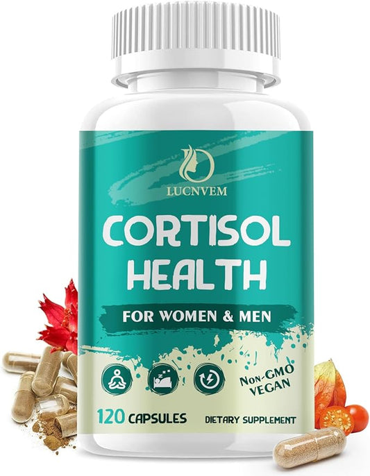 Cortisol Supplement for Women & Men, Cortisol Reducer Detox Manager, Ashwagandha/Rhodiola Rosea/Magnesium and L-theanine Complex for Mood/Focus & Sleep- 60 Day Vegan Supply