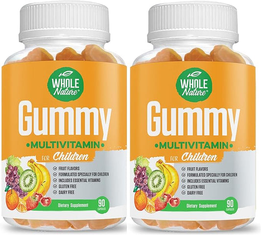Kids Vitamins - Complete Daily Essentials Childrens multivitamin and Minerals for Overall Wellness, 90 Gummies Supplements Fruit Flavor, No Artificial Sugar, Dairy and Gluten Free (2)