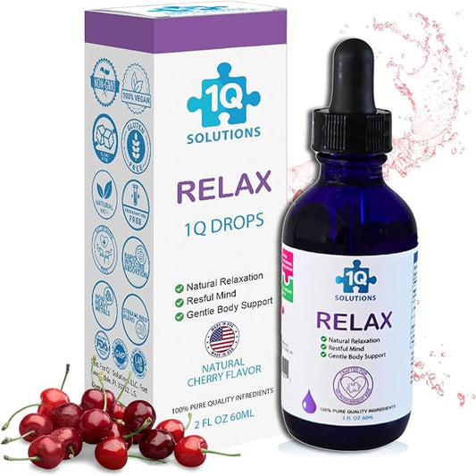 Relax - Kids Sleep Aid & Calm Drops | Magnesium Glycinate, L-Theanine & L-Glycine | Melatonin -Free, Sugar-Free, Vegan, Gluten-Free, Non-GMO | Easy-to-Take | 2 Fl Oz