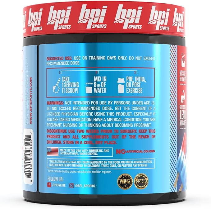 BPI Sports Best BCAA - The Building Blocks of Protein and Muscle - Post-Workout Recovery - Weight Loss Support - Rainbow Ice, 30 Servings, 300 g