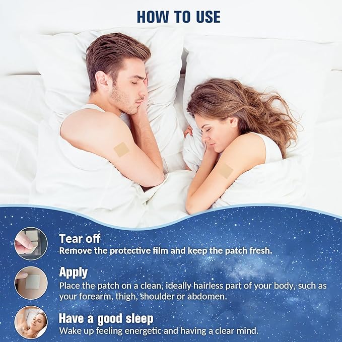Sleep Patches for Adults Extra Strength Clinically-Studied L-Theanine + Magnesium Glycinate + Tart Cherry,8-Hour Time Release Technology for Deeper-(60 Patches-1pack)