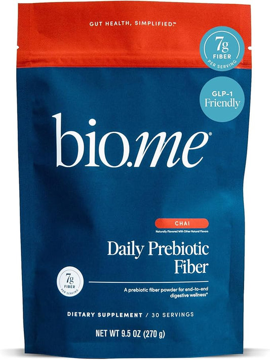 Daily Prebiotic Fiber (Chai) - Fiber Supplement Powder for Digestive Health & Gut Health - Fiber Powder Prebiotics, Non-GMO, Gluten & Sugar Free Soluble Fibre Supplements-30 Servings