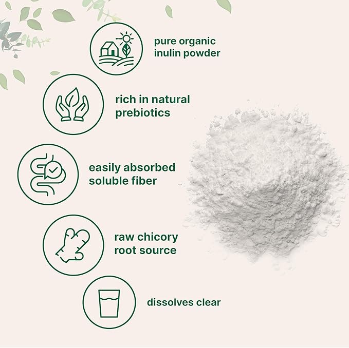 Micro Ingredients Organic Chicory Root Inulin Powder, 2 Pounds | Natural Prebiotic Fiber Supplement | Intestinal Support for Colon and Gut Health | Non-GMO and Vegan Friendly