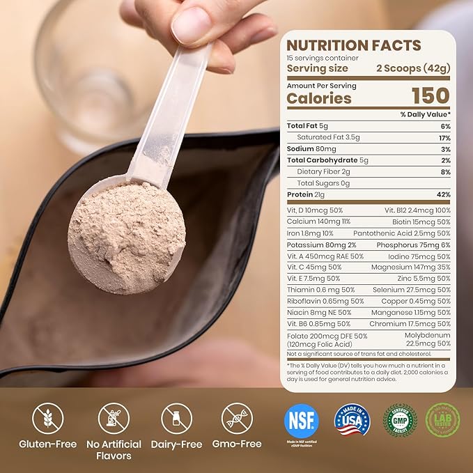 UpNourish Vanilla Cookie Vegan Protein Powder 54 Superfoods Powder,1.5 Billion CFU Probiotics 21g Plant Based Protein,No Sugar No Dairy No GMO Dairy Free,Meal Replacement Shake Keto-Friendly Low-Carb Diet,15 Servings