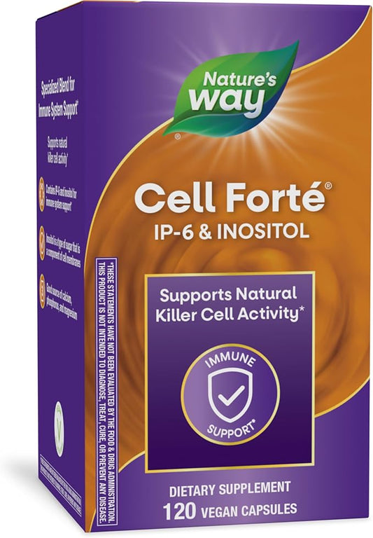 Nature's Way Cell Forté IP-6 & Inositol, Supports Natural Killer Cell Activity*, Immune Support*, with Calcium, Phosphorus & Magnesium, Gluten-Free, Vegan, 120 Capsules