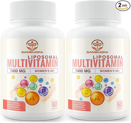 Liposomal Multivitamin for Women 50+ - Women Daily Multivitamin with 33 Ingredients, CoQ10, Vitamins C, B, D, E for Cardiovascular & Bone Health Support - 33-in-1 Multivitamin (120 Capsules)