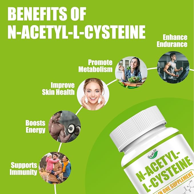 NAC Supplement, All-in-1 N-Acetyl Cysteine 600mg with Glutathione, Milk Thistle & Selenium, Augmented NAC for Men & Women, Muscle Growth, Enhance Energy, Immune & Detox Support, 120 Capsules