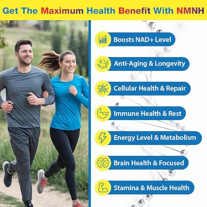 NMNH (Dihydronicotinamide Mononucleotide) 500mg Per Serving, NMNH NAD Supplement to Boost NAD+ Levels As We Age, NAD Plus Supplement for Anti Aging, Energy, Immune, Focus, Pure Organic - 300 Capsules