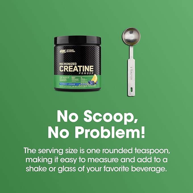 Optimum Nutrition Creatine Monohydrate Powder - Blueberry Lemonade Creatine, 60 Servings