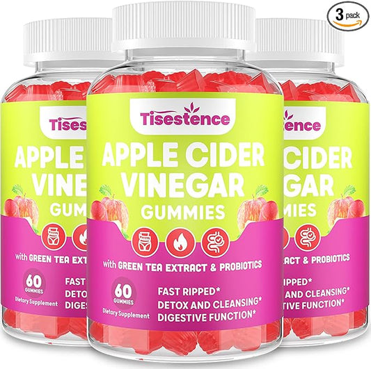 Mother Apple Cider Vinegar Gummies, Keto ACV Gummies 2000MG - Cleanse & Detox, Max Strength ACV Gummies with Green Tea, Raspberry, B12 and Probiotics for Metabolism & Digestive Health -Packs of 3