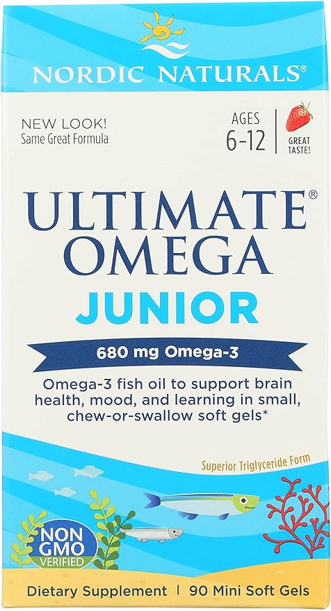 NORDIC NATURALS Junior Ultimate Omega Chewable Softgels, 680 Mg, 90 CT