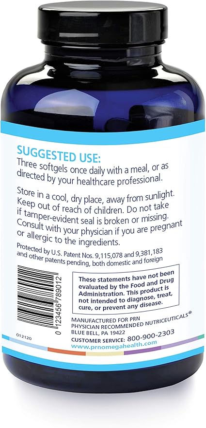 PRN De3 Dry Eye Ultra Pure rTG Omega 3 – Support for Dry Eyes - 2240mg EPA & DHA – New & Improved-Burpless-1 Serving, 3-Month Supply