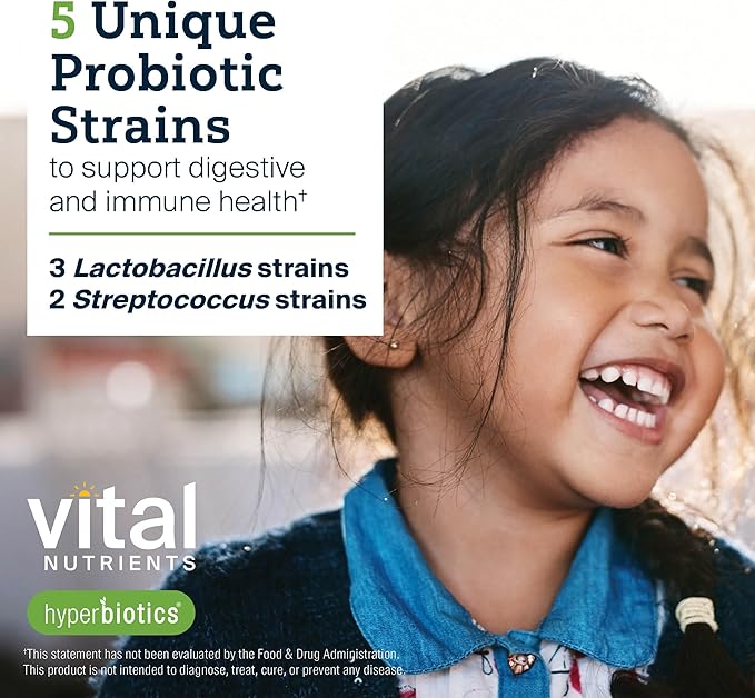 Hyperbiotics Vital Nutrients Pro Kids Probiotic ENT | Toddler Probiotics for Kids Ear, Nose and Throat | Targeted Immune and Digestive Health | Strawberry-Vanilla 45 Sugar-Free Chewable Tablets
