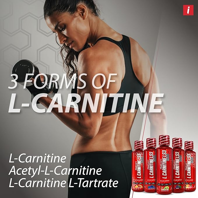 iSatori L-Carnitine LS3 Concentrated Liquid Metabolic Enhancer and Energy Booster - Health and Fitness - Keto Friendly - Stimulant Free - Strawberry Kiwi 1500mg (32 Servings)