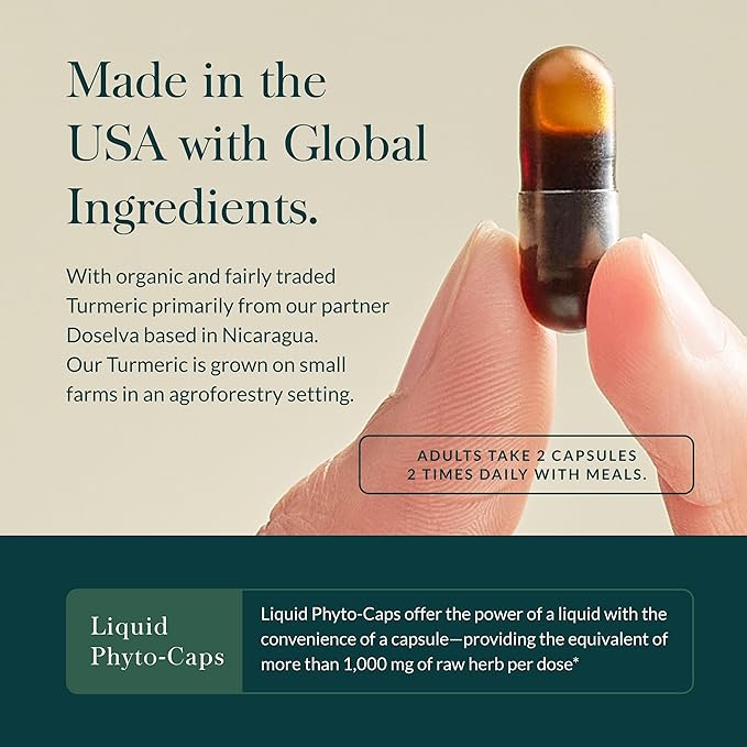 Gaia Herbs Turmeric Supreme Joint Health - Joint Support Supplement - with Quercetin,Black Pepper,Boswellia,Ginger Root,Curcuminoids,&More-120 Liquid Phyto-Capsules(30-Day Supply)