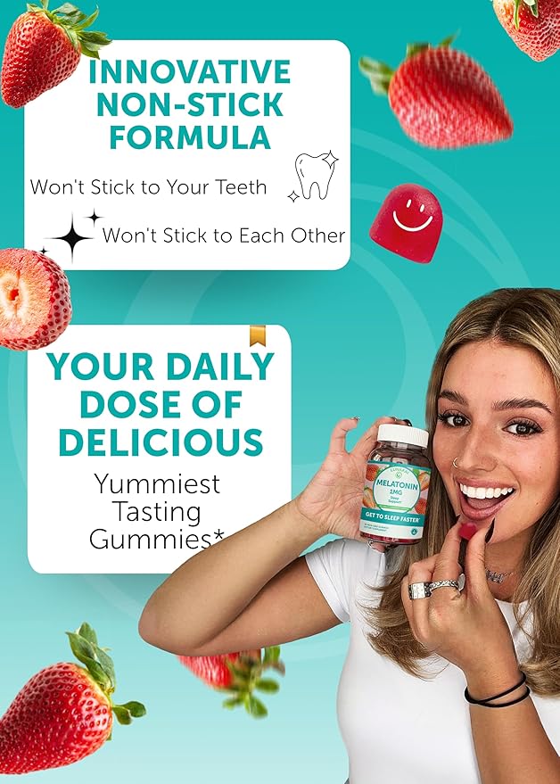Lunakai USA Made Low Dose Melatonin Gummies 1mg - Gentle Sleep Aid for Adults & Kids - Non-GMO, Vegan, Gluten-Free - 60 Count