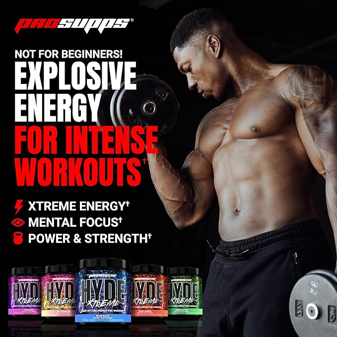 PROSUPPS® Mr. Hyde® Xtreme Pre-Workout Powder Energy Drink - Intense Sustained Energy, Pumps & Focus with Beta Alanine, Creatine & Nitrosigine, (30 Servings, Fruit Punch)