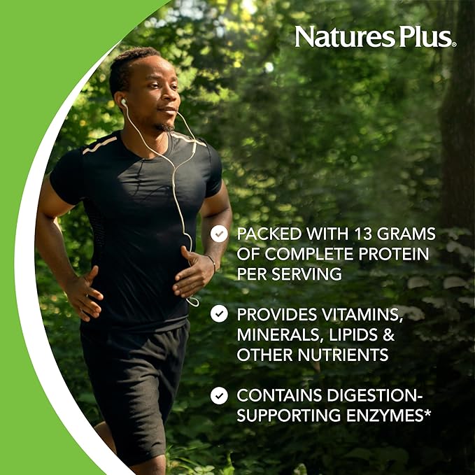 NaturesPlus Source of Life Energy Shake - 5 lbs, Vegetarian Drink Mix - Granola Flavor - Multivitamin, Mineral & Protein Powder - Whole Food Meal Replacement - Non-GMO, Gluten-Free - 58 Servings
