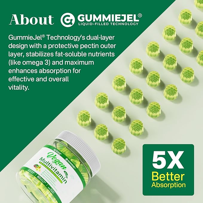 Algae Calcium Gummies 600mg with Vegan Multivitamin for Women Men with Iron, Vitamin B12, A, D3, K2, Algae Omega 3, Magnesium, Zinc