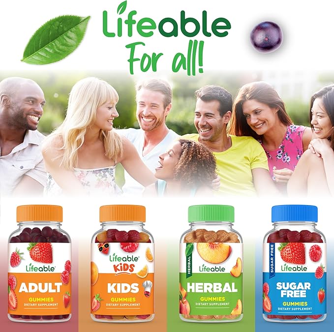 Lifeable Magnesium Gummies for Kids | 900mg Magnesium Citrate | Great Tasting Kids Magnesium Supplement | Gluten Free Muscle Support and Stress Relief Chewable | 90 Gummies