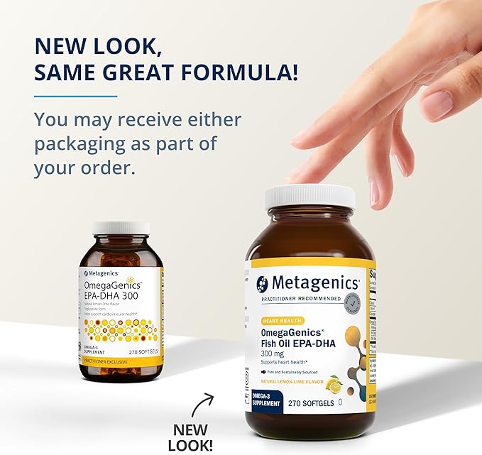 Metagenics OmegaGenics Fish Oil EPA-DHA 300mg - High Potency - Daily Omega 3 Fish Oil Supplement to Support Cardiovascular, Musculoskeletal and Immune System Health - 270 Softgels