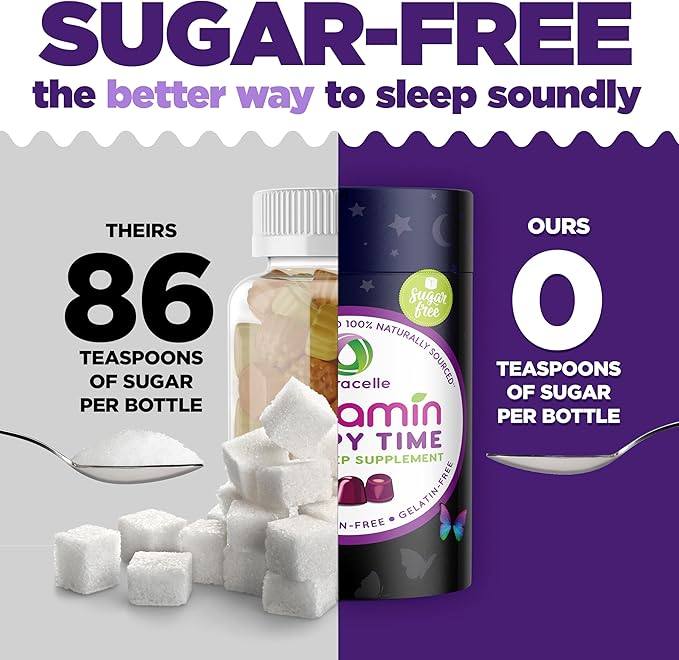 Nutramin Sleepy Time Gummy: The Vegan, Sugar-Free, Natural Melatonin 5mg for Longer Deeper Sleep - No Next-Day Grogginess, Non-Habit Forming Delicious & Drug-Free Allergy-Safe Herbal Sleep Gummies