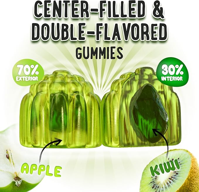 Center-Filled Magnesium Glycinate Gummies 400MG - High Absorption for Kids, Teens & Adults - Supplement for Sleep, Calm & Muscle Relaxation with B6 & D3 - Gluten Free & Vegan Friendly - 120 Count