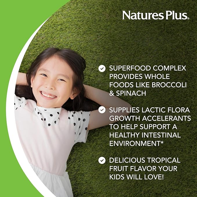 Natures Plus Animal Parade KidGreenz - 90 Animal-Shaped Chewable Tablets, Pack of 3 - includes Superfood Blend - Vegetarian, Gluten Free - 270 Total Servings