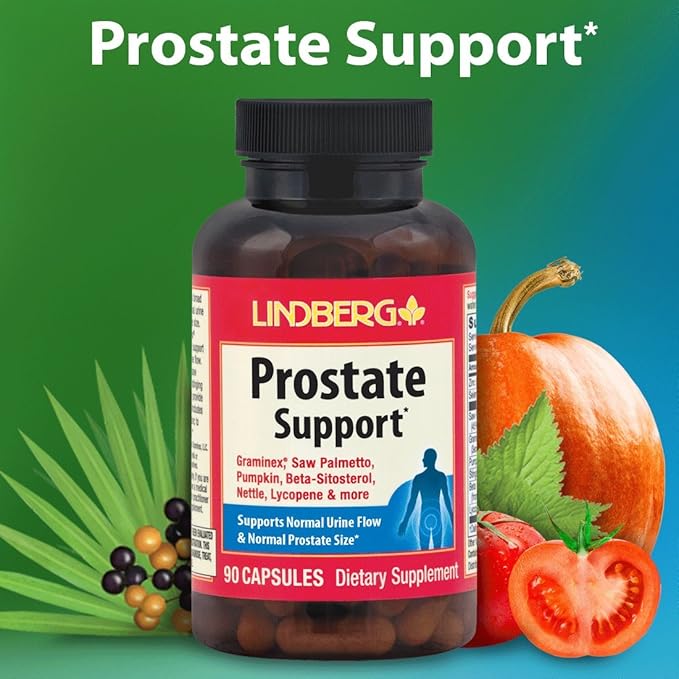 Lindberg Prostate Supplement for Men | Saw Palmetto | 180 Capsules | Non-GMO, Gluten Free