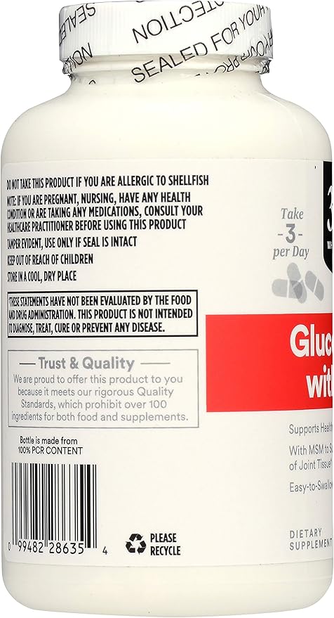 365 by Whole Foods Market, Glucosamine with MSM, 180 Capsules (Pack of 2)