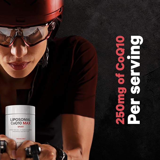 Codeage Liposomal CoQ10 Max Supplement - 250 mg Coenzyme Q10 with Vitamin E Isomers Tocopherols - 2-Month Supply - 1 Capsule Per Serving - Liposomal Delivery - Non-GMO, Gluten-Free - 60 Capsules