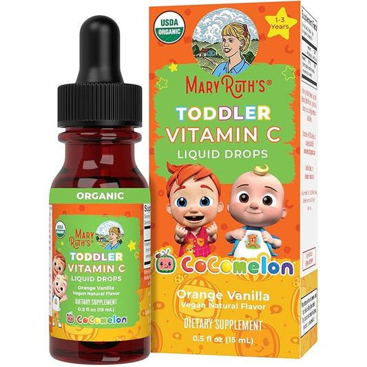 MaryRuth Organics Toddler Vitamin C Drops | USDA Organic Vitamin C Liquid Drops for Toddler | Ages 1-3 Years | Vitamin for Immune Support & Overall Health | Vegan | Non-GMO | 30 Servings