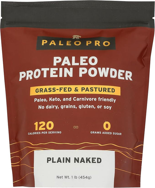 PaleoPro Protein Powder Grass-Fed, Pastured, Cage-Free Protein | Gluten Free, Dairy Free. No Sugar, Soy, Grains or Net Carbs | Paleo & Keto Friendly - 15 Servings (16 oz, Plain)