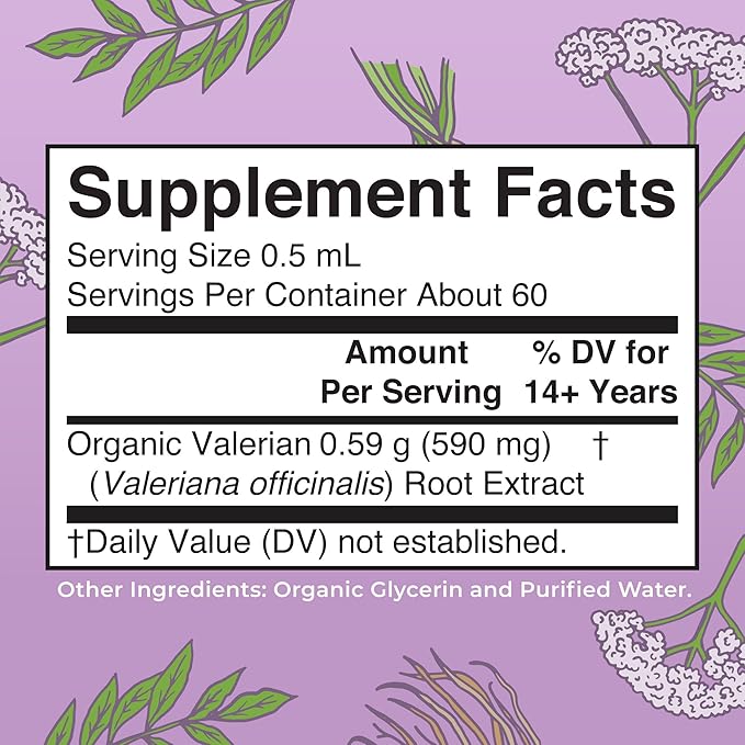 MaryRuth Organics Valerian Root Liquid Drops | 2 Month Supply | Sugar Free | USDA Organic Valerian Root Drops | Support Sleep | Calm and Stress Relief | Vegan | Non-GMO | Gluten Free | 60 Servings