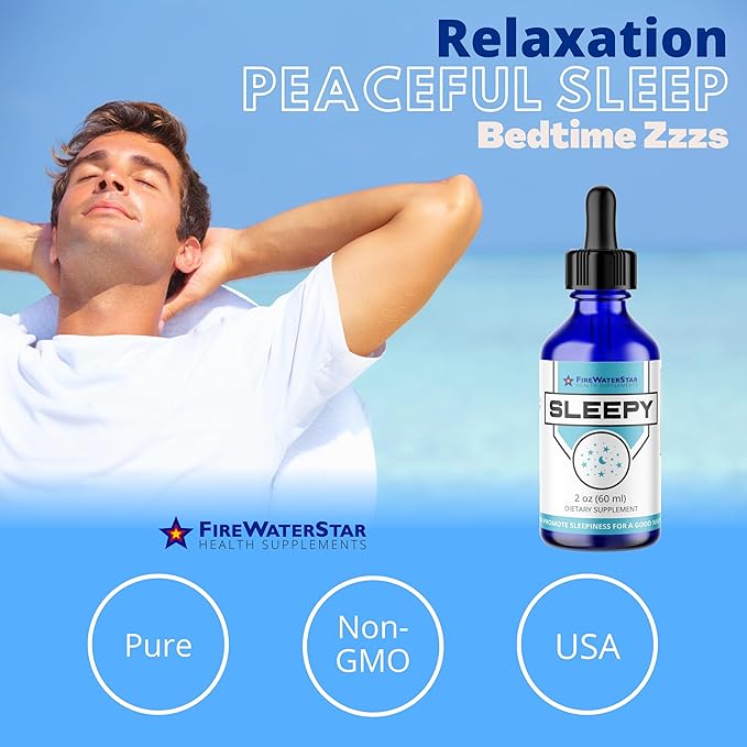 FWS Sleepy - Liquid Melatonin with Magnesium, L-Theanine - Natural Sleep Aid - Fast Acting Liquid Drops - Helps You Get to Sleep and Stay Asleep for a Good Night's Rest - Adults, Teens, Kids