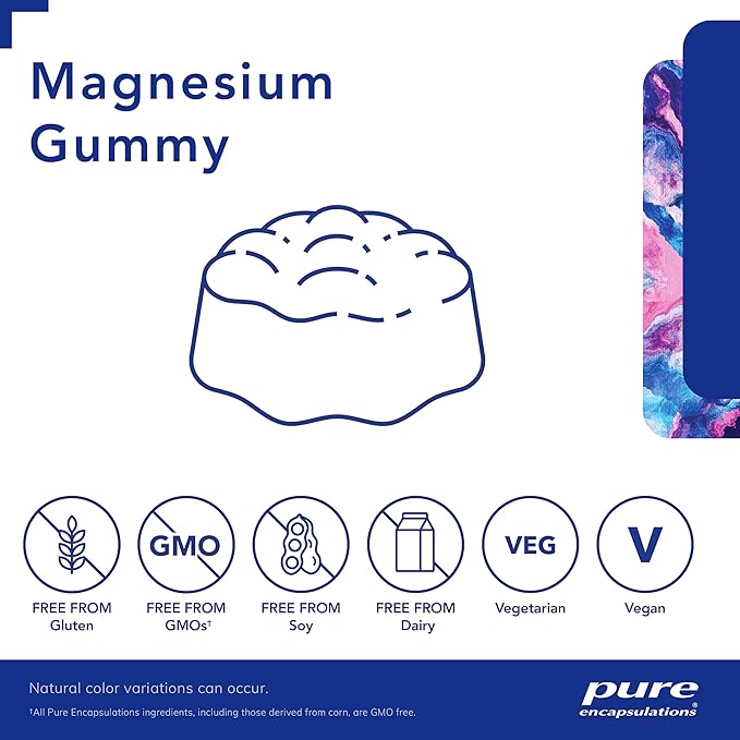 Pure Encapsulations Magnesium Gummy - Magnesium Citrate - Supports Heart Health & Relaxation* - for Children & Adults - Vegan & <0.5g Sugar per Gummy - 60 Gummies