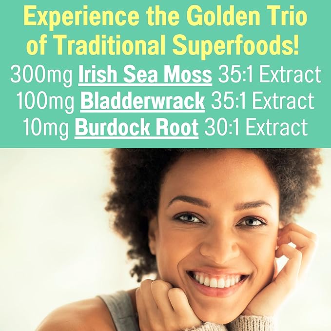 Moringa Irish Sea Moss Chlorophyll EGCg Green Tea Burdock Root Bladderwrack Super Greens Gummies, Powder Capsules Pills Liquid Drops Oil Tincture Supplement Supplements Alt, Organic Green Seamoss