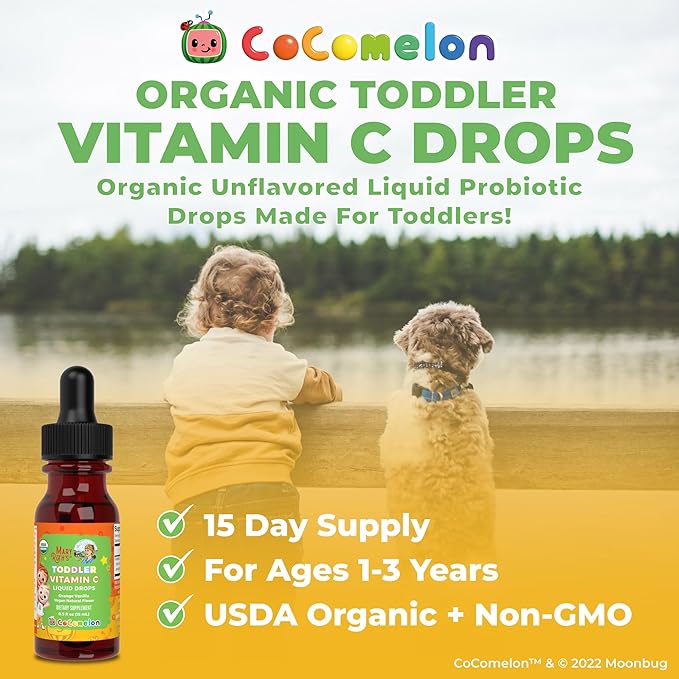 MaryRuth Organics Toddler Vitamin C Drops | USDA Organic Vitamin C Liquid Drops for Toddler | Ages 1-3 Years | Vitamin for Immune Support & Overall Health | Vegan | Non-GMO | 30 Servings